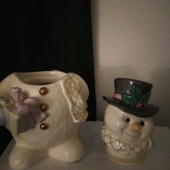 Retired Lenox Gorgeous Snowman Cookie Jar - Picture 2 of 3